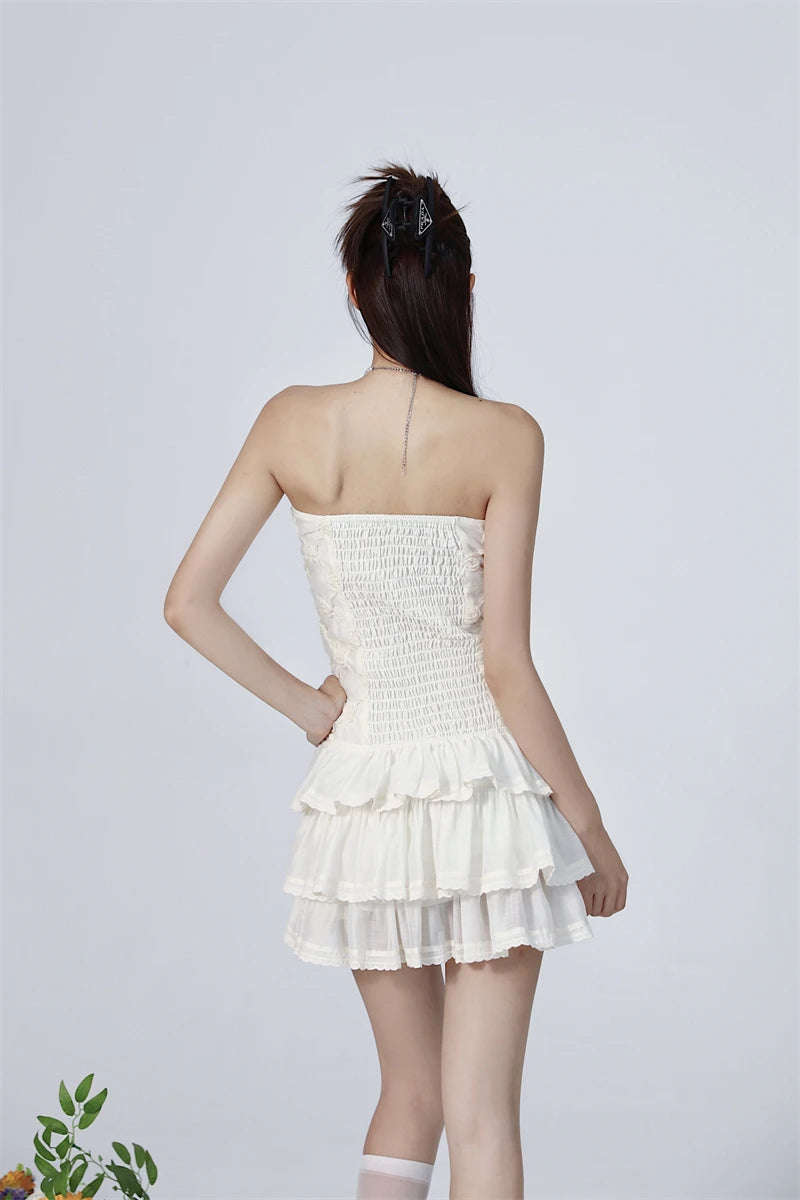 Y2K Floral Hollow Out Mini Dress for Summer