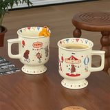 1 Piece 300ml Creative 3D Cartoon Cat Spoon Christmas Style Cute Mug Ceramic Goblet Coffee Milk Cup