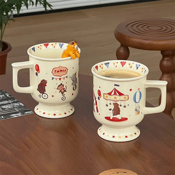 1 Stück 300 ml kreativer 3D-Cartoon-Katzenlöffel im Weihnachtsstil, niedlicher Becher, Keramikbecher, Kaffee- und Milchbecher