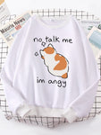 Women Sweatshirts Harajuku Cute Angy Cat