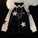 American Star Patch Corduroy Cardigan Coat Y2k Street Retro Leisure Lazy Wind