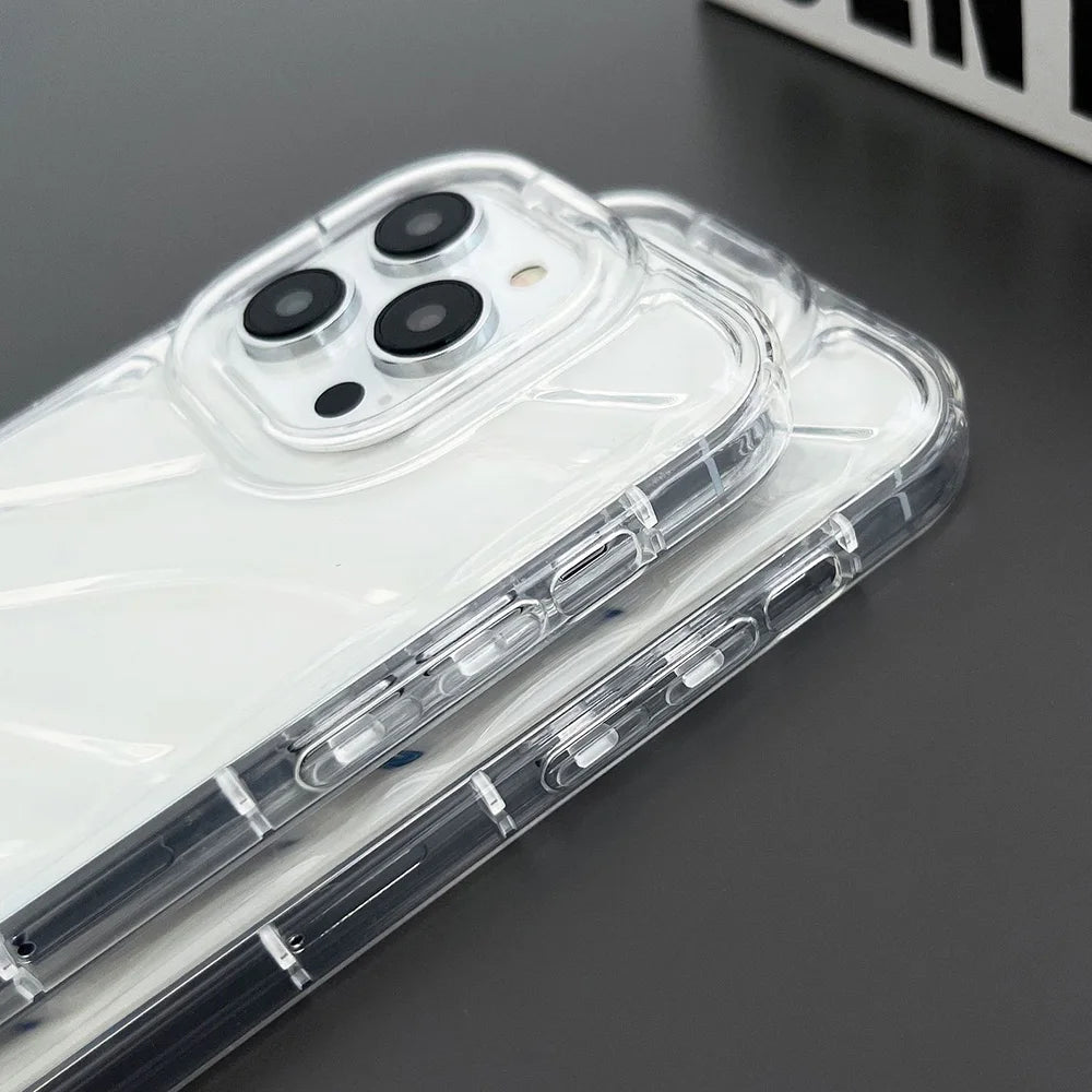 Laser Water Wave Ripple Case For iPhone Fundas Clear Hologram Shockproof Soft Cover