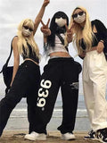 Letter Print Sweatpants Women Kpop Streetwear