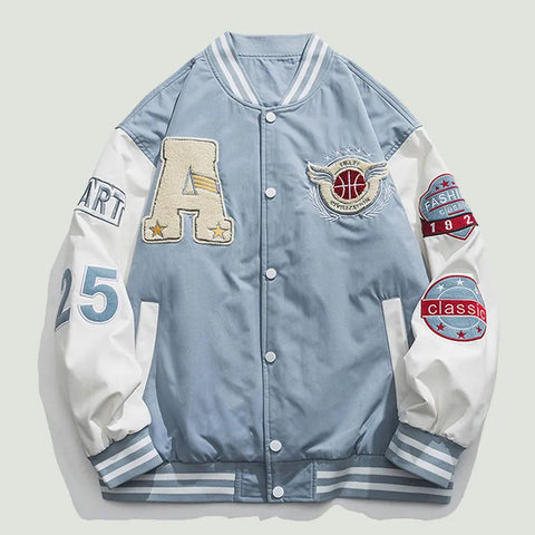 Hip Hop Varsity Jacken Vintage Harajuku Letter Print Mäntel für Unisex Casual Style