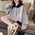 Spring  Autumn Thin Hooded Sweatshirt Women Cartoon