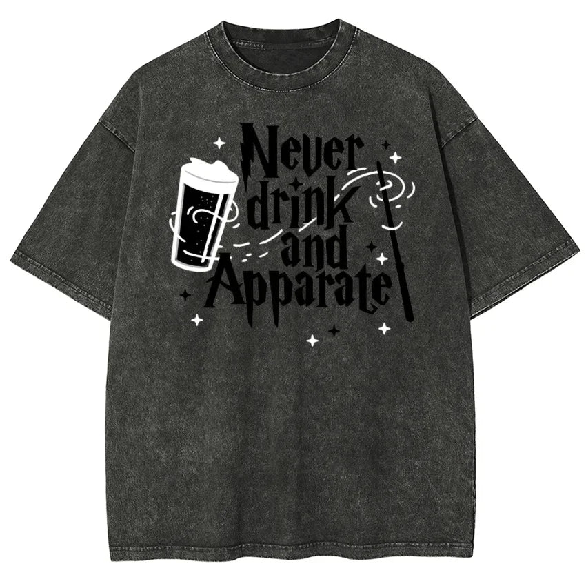 Fashionable Water-Wash Worn-Out Short-Sleeve Men’s Casual Summer Top