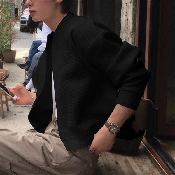 Mens Stand Collar Button Down Jacket Oversized Streetwear Coat