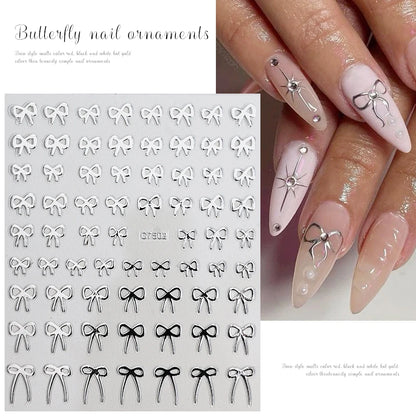 3D Gold Heart Nail Art Stickers