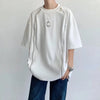 Mens Oversized Streetwear Tee Double Zip Hip Hop Harajuku Shirt