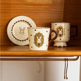 Retro Hera Rabbit Ceramic Mug Set: Cute and Healthy