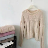 Autumn Winter Thick Knitted Pullover Vintage Streetwear