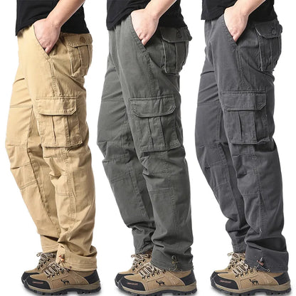 Herren Militärische Taktische Hose Loose Fit Reine Baumwolle Casual