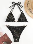 Bikini Sexy Frauen Drucken Perlen Kette Bikinis