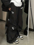 Harajuku Black Parachute Joggers Streetwear Pants