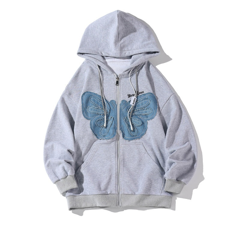 Hoodie Frauen Schmetterling Kapuzenmäntel Modemarke weiblich