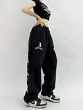 Gothic Black Jogging Sweatpants Oversize