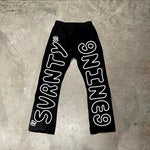 Gothic Letter High-Waist Pants: Y2K Street Hip-Hop Chic