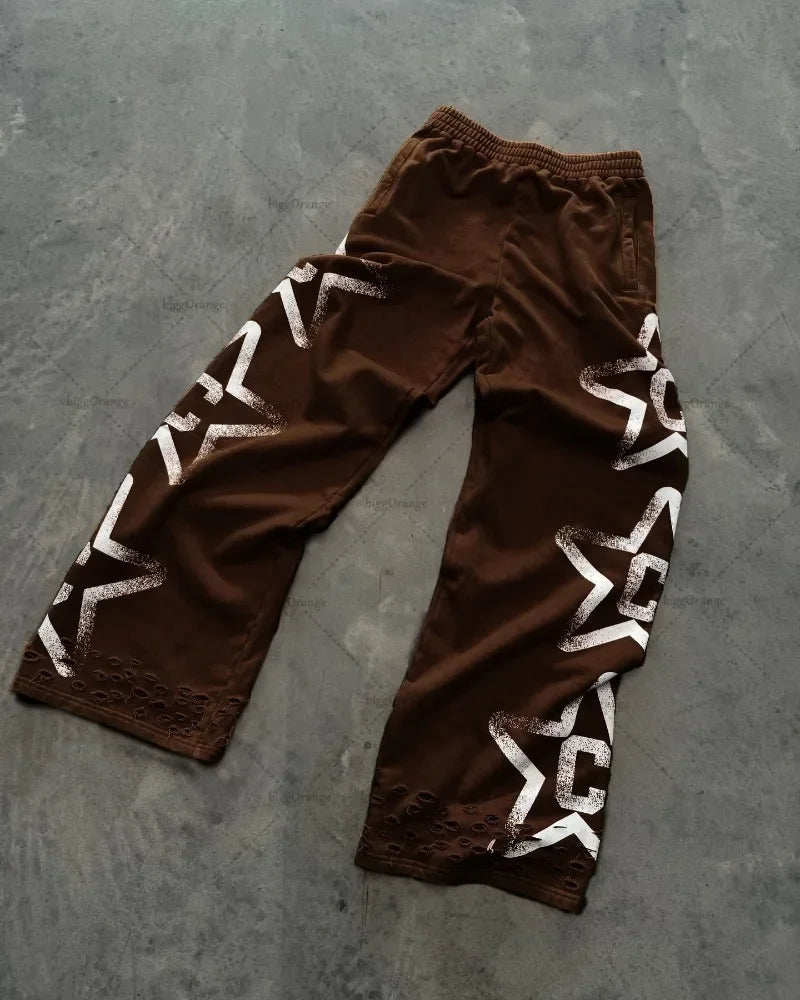 American Retro Harajuku Wide-Leg Pants Men