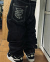 Y2K Baggy Jeans Unisex Embroidered Hip Hop Wide Leg Streetwear