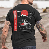 Japanese Style Car T Shirts Back Print Street Wear 100% Cotton Tops - xinnzy