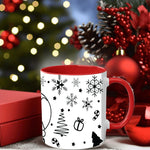 2025 1pc Black Santa Claus 3d 11oz Ceramic Mug With Handle