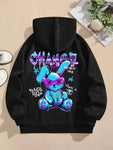 Men's Rabbit Print Fleece Hoodie