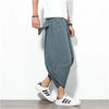 Harajuku Summer Loose Calf Length Casual Pants Men Wide Leg