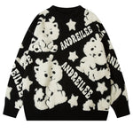 Cartoon Dragon O Neck SweaterLoose Pullover Winter