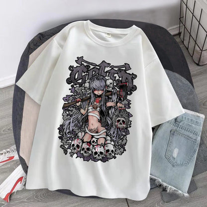 Y2k Goth T Shirt Aesthetic Loose T-Shirt Punk Dark Grunge