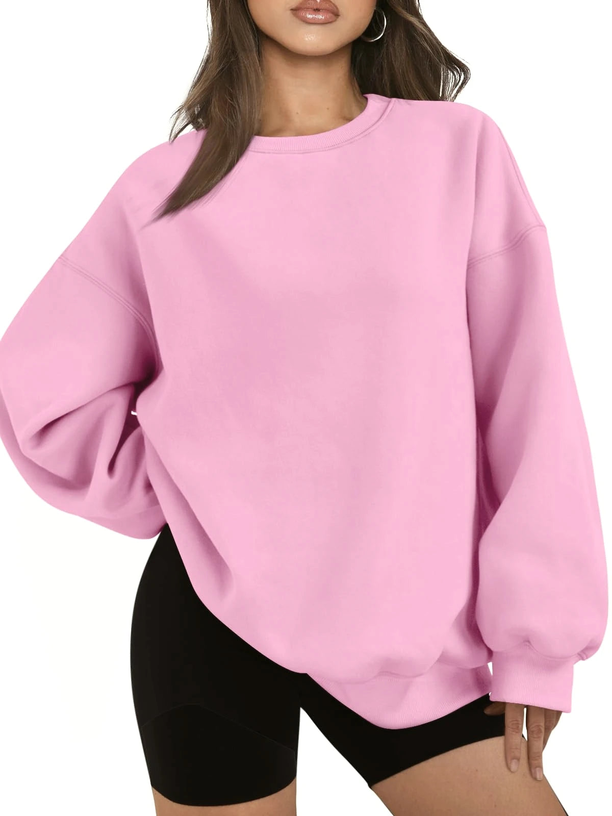 Women's Oversized Fleece Hoodie - Cotton Pullover Sweatshirt