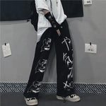 Anime Japanese Printed Women Sweatpants Unisex Hip Hop Gothic Retro Streetwear
