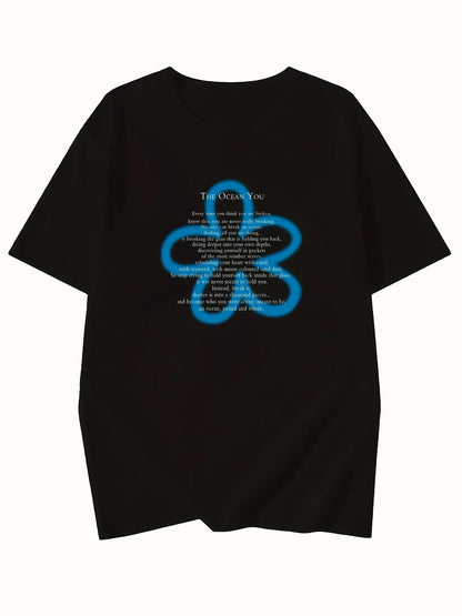 Y2k Black Letter Print T-Shirt Women Sweet & Spicy Style Summer Streetwear