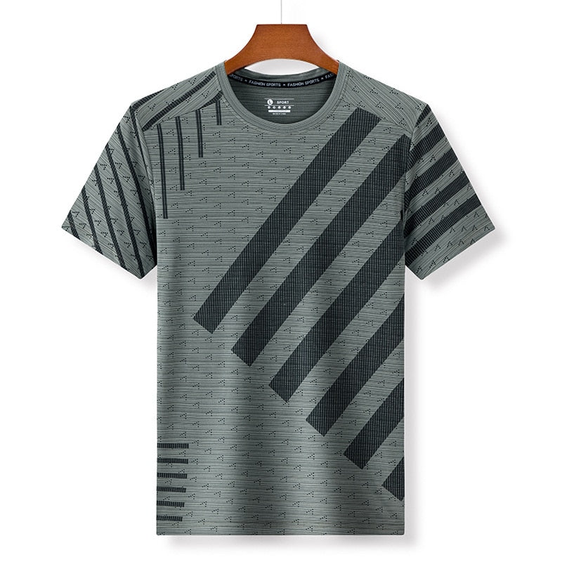 Quick Dry Sport T Shirt Patchwork Men Casual Plus Oversize