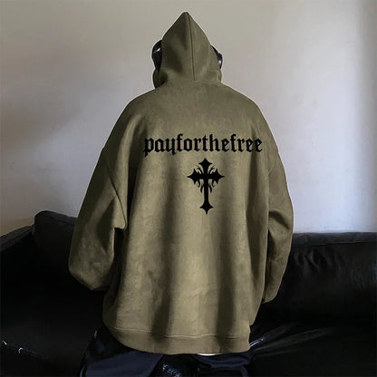 Vintage Letter Print Sweatshirt Gothic Hoodie Fashion Loose