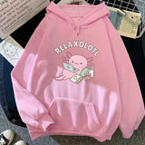 Axolotl Boba Milk Tea Hoodies für Frauen Kawaii Streetwear