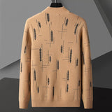 Knitted Cardigan For Men Casual Fashionable Pocket Embroidered