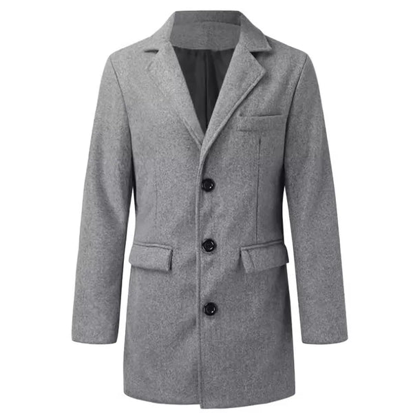 Man Coat Autumn Winter New Turn Down Collar Windbreaker