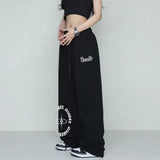 Hip-hop Inspired Sweatpants: Letter Print and High Street Style for Women