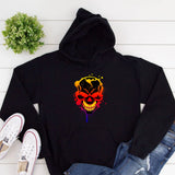 Graphic Head Skull Hoodie Women