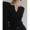 V Neck Base Layer Sweater Women Long Sleeve Slim Knit Fall Winter