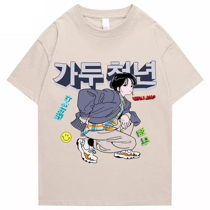 Streetwear Harajuku T-Shirt Men Hip Hop Cartoon Printed Harajuku