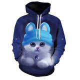 Fashion Cat 3D Hoodie Sweatshirts Pullover Casual Streetwear