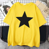 Five-Pointed Star Print Tee Top Tee Shirts Oversized