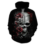 Skull Pattern 3D Printing Hoodies Horror Theme Fashion for Autumn and Winter