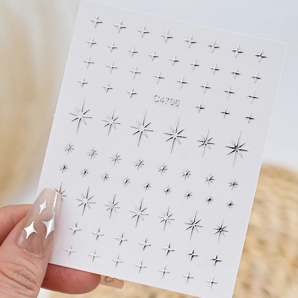 Glossy Y2K Star Nail Decals