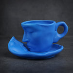 Tasse exquisites Set aus Kaffeetasse und Untertasse aus mattierter Keramik