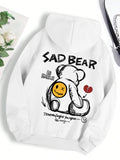 Funny Bear Cartoon Hoodie Women Fleece Casual Top