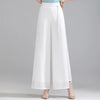 Women's Double Layer Chiffon Pants Elastic Waist Slim Chic
