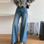 Retro High Waist Slimming Jeans Women Sense  Bootleg Pants Straight