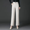 Womens High Waist Velvet Wide Leg Pants Fleece Lined Winter Trousers